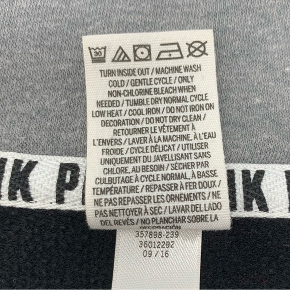 PINK Victoria's Secret Perfect Quarter Zip Sweatshirt Grey Logo Top Size M - Picture 9 of 9